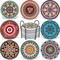 Coasters for Drinks,Set of 8 Absorbent Stone Coasters for Wooden Table, Mandala Ceramic with Cork Base, Gift for Housewarming Birthday and Family - Great Home and Dining Room Decor